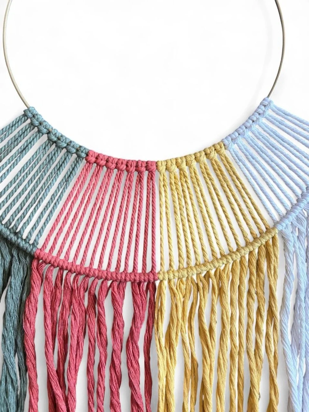 Handmade Macrame Wall Hanging Retro 70s Retro Boho Fringe